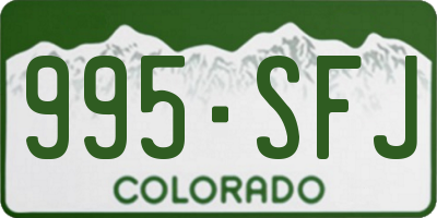 CO license plate 995SFJ