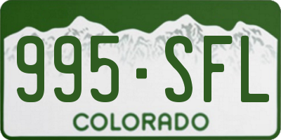 CO license plate 995SFL