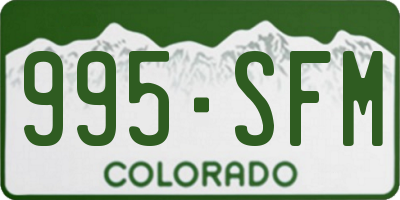 CO license plate 995SFM