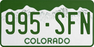 CO license plate 995SFN