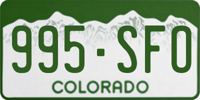 CO license plate 995SFO