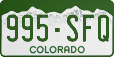 CO license plate 995SFQ