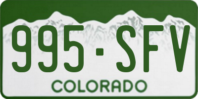 CO license plate 995SFV