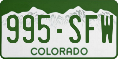 CO license plate 995SFW