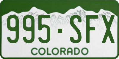 CO license plate 995SFX