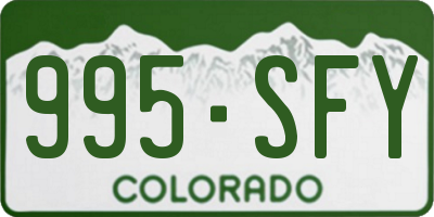 CO license plate 995SFY