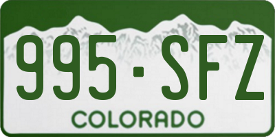 CO license plate 995SFZ