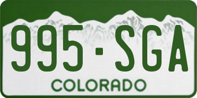 CO license plate 995SGA