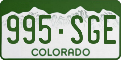 CO license plate 995SGE