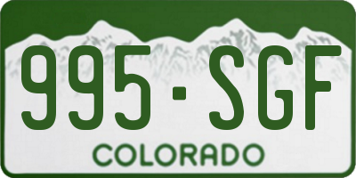 CO license plate 995SGF