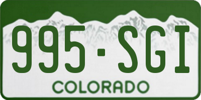 CO license plate 995SGI