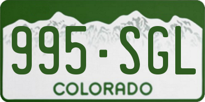 CO license plate 995SGL