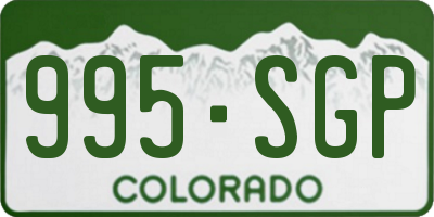 CO license plate 995SGP