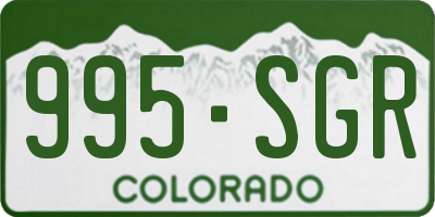 CO license plate 995SGR