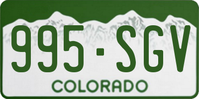 CO license plate 995SGV