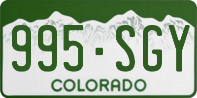 CO license plate 995SGY