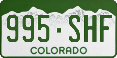 CO license plate 995SHF
