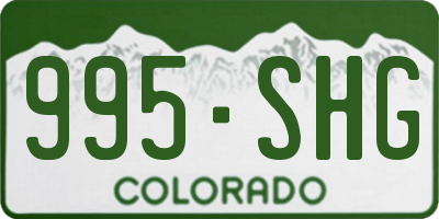 CO license plate 995SHG