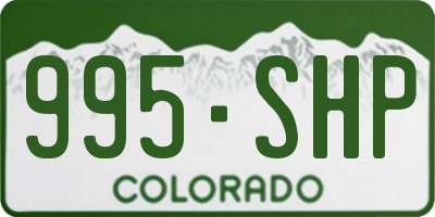 CO license plate 995SHP
