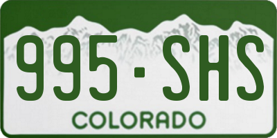 CO license plate 995SHS