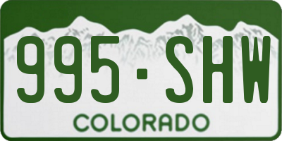 CO license plate 995SHW