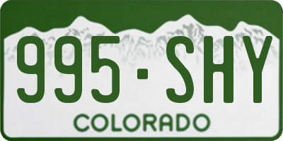 CO license plate 995SHY