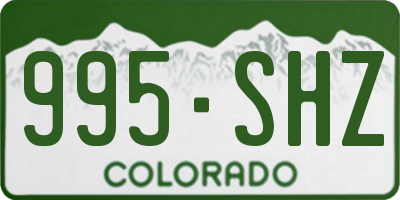 CO license plate 995SHZ