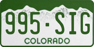 CO license plate 995SIG