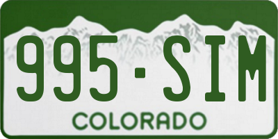 CO license plate 995SIM
