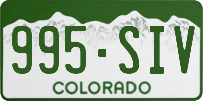 CO license plate 995SIV
