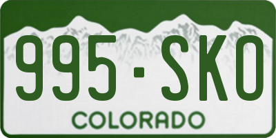 CO license plate 995SKO