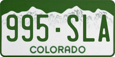 CO license plate 995SLA