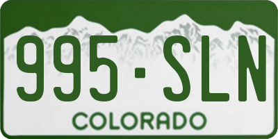 CO license plate 995SLN