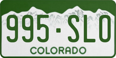 CO license plate 995SLO