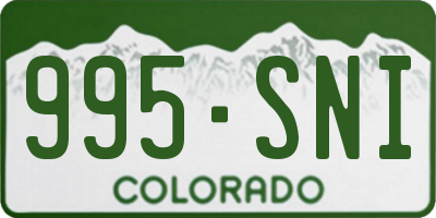 CO license plate 995SNI