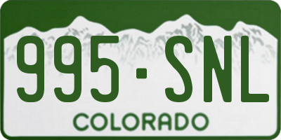 CO license plate 995SNL