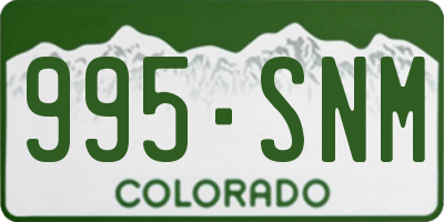 CO license plate 995SNM