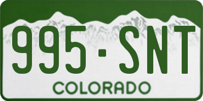 CO license plate 995SNT
