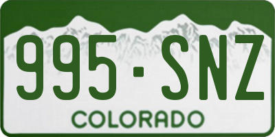 CO license plate 995SNZ