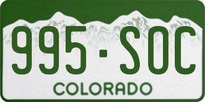 CO license plate 995SOC
