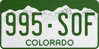 CO license plate 995SOF