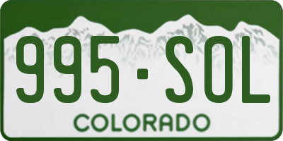 CO license plate 995SOL