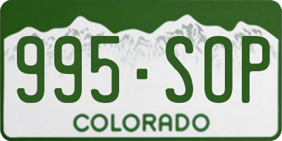 CO license plate 995SOP