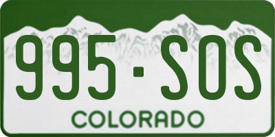 CO license plate 995SOS