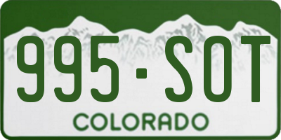 CO license plate 995SOT