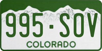 CO license plate 995SOV