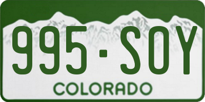 CO license plate 995SOY