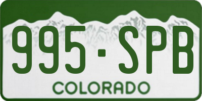 CO license plate 995SPB