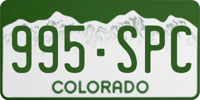 CO license plate 995SPC