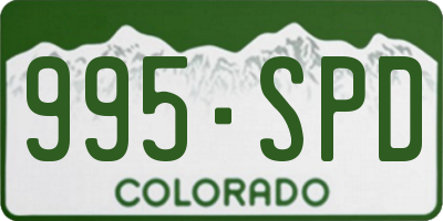 CO license plate 995SPD